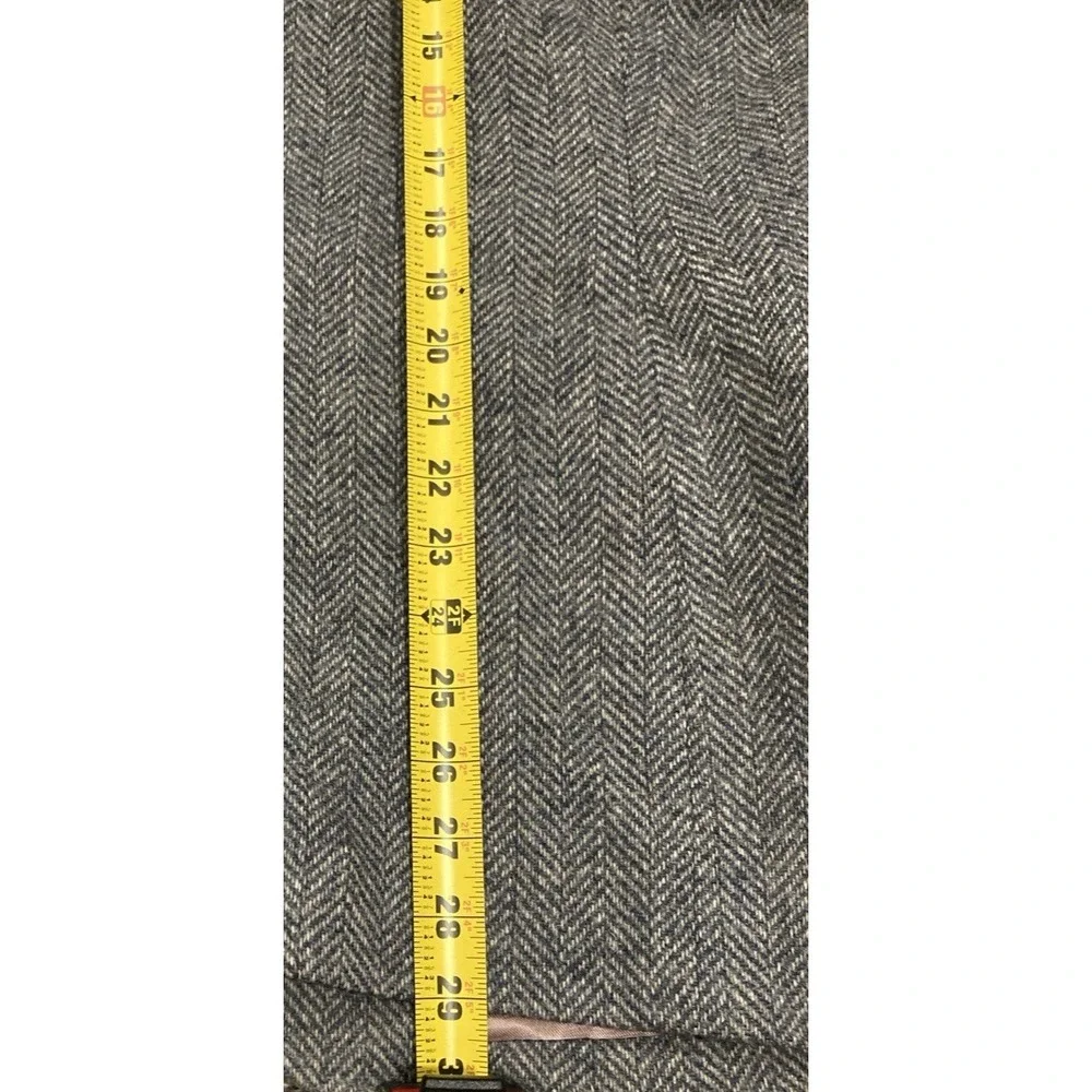 Austin Manor Wool Sport Coat 42S Gray Herringbone Elbow Patch Blazer